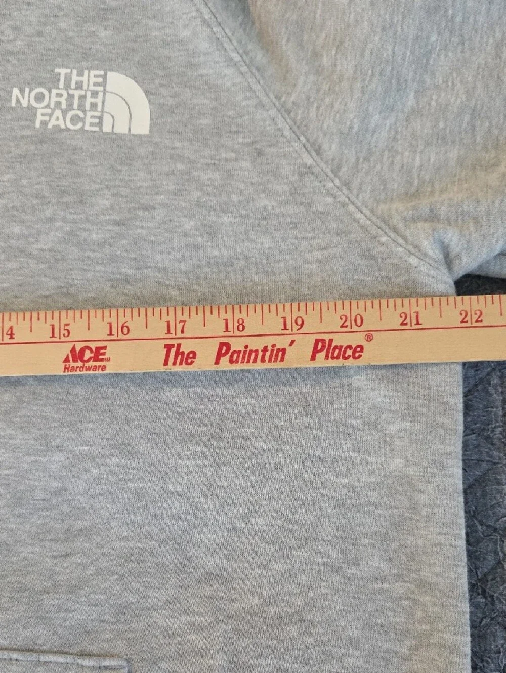 The North Face Light Gray Pullover Hoodie with Logo